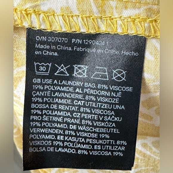 H&M TIE-STRAP MAXI DRESS Yellow/White pattern - Picture 11 of 14